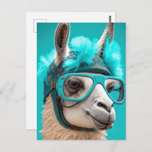 Funny Llama Alpaca Cute Animals Pet Glasses Briefkaart (Voorkant / Achterkant)