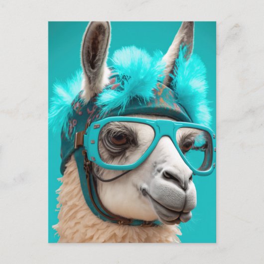 Funny Llama Alpaca Cute Animals Pet Glasses Briefkaart (Voorkant)
