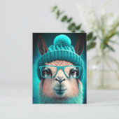 Funny Llama Alpaca Cute Animals Pet Glasses Briefkaart (Staand voorkant)