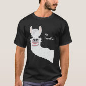 Funny Llama Alpaca Geen Probllama Cadeau Mannen Vr T-shirt (Voorkant)