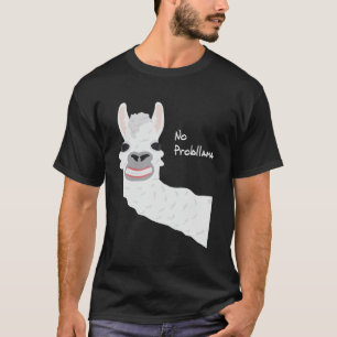 Funny Llama Alpaca Geen Probllama Cadeau Mannen Vr T-shirt