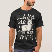 Funny Llama at mijn huiswerk Alpaca T-shirt voor j (Voorkant)