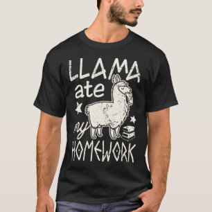 Funny Llama at mijn huiswerk Alpaca T-shirt voor j