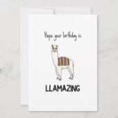 Funny Llama Birthday Kaart (Voorkant)