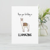 Funny Llama Birthday Kaart (Staand voorkant)