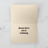 Funny Llama Birthday Kaart (Binnen)