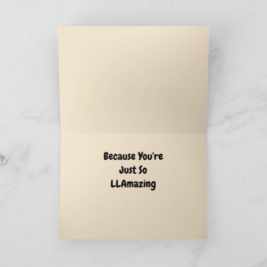 Funny Llama Birthday Kaart (Binnen)