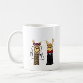 Funny Llama Bride en Groom Wedding Art Koffiemok (Links)