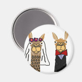 Funny Llama Bride en Groom Wedding Art Magneet (Voorkant / Achterkant)