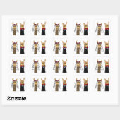 Funny Llama Bride en Groom Wedding Art Vierkante Sticker (Vel)