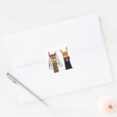 Funny Llama Bride en Groom Wedding Art Vierkante Sticker (Envelop)