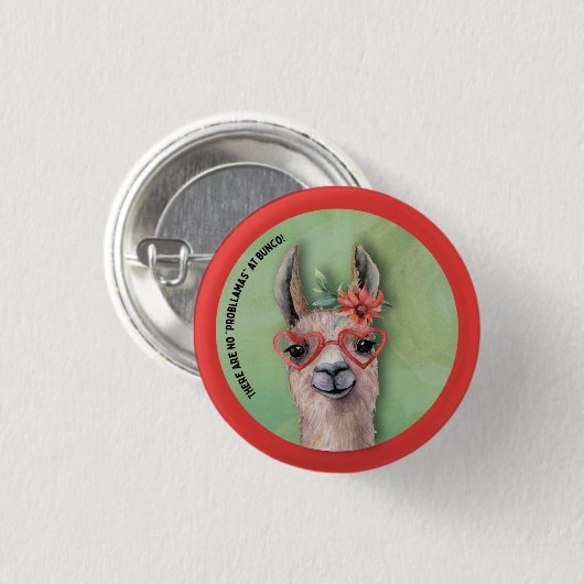 Funny Llama Bunco Ronde Button 3,2 Cm (Voorkant /achterkant)
