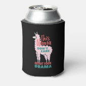 Funny Llama Cartoon geeft niet om je drama Blikjeskoeler (Blikje Achterkant)