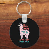 Funny Llama Cartoon geeft niet om je drama Sleutelhanger (Voorkant)