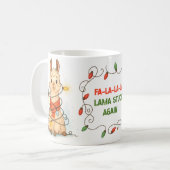 Funny Llama Christmas Lights Mug Koffiemok (Voorkant links)