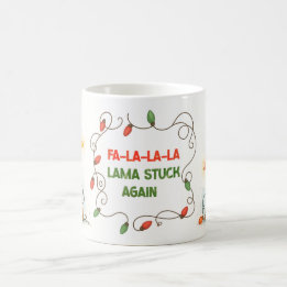 Funny Llama Christmas Lights Mug Koffiemok