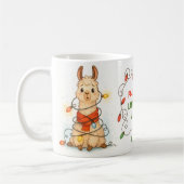 Funny Llama Christmas Lights Mug Koffiemok (Links)