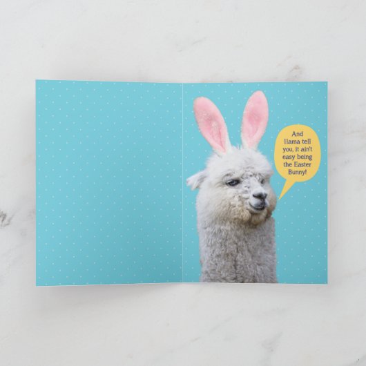 Funny Llama: De paashaas is aangebroken Kaart (Binnen)