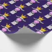 Funny Llama die een roze bubbelpatroon blaast Cadeaupapier (Hoek)