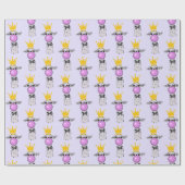 Funny Llama die een roze bubbelpatroon blaast Cadeaupapier (Vlak)