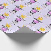 Funny Llama die een roze bubbelpatroon blaast Cadeaupapier (Hoek)