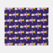 Funny Llama die een roze bubbelpatroon blaast Fleece Deken (Voorkant (Horizontaal))