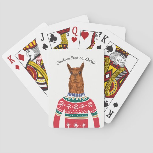 Funny Llama die lelijke kerst met noordse zoetwate Pokerkaarten (Achterkant)
