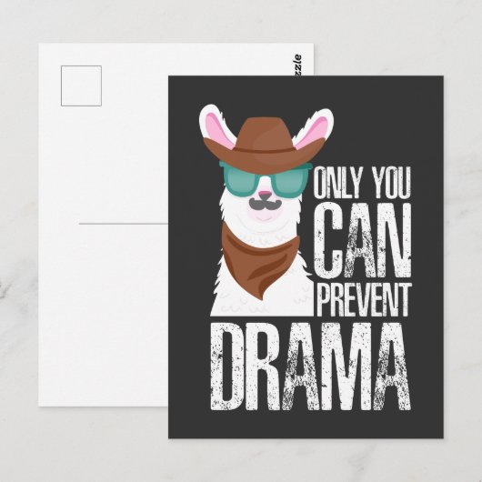 Funny Llama Dramatic Drama Alpaca Pun Animal Briefkaart (Voorkant / Achterkant)