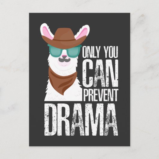 Funny Llama Dramatic Drama Alpaca Pun Animal Briefkaart (Voorkant)