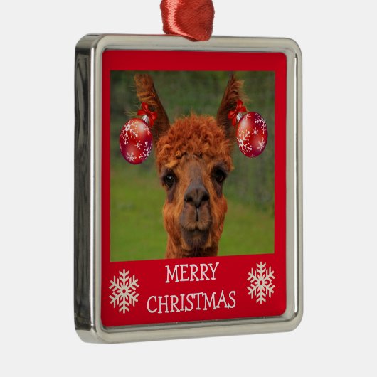 Funny Llama en Ornament met kerstballen (Rechts)