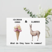 Funny Llama Family Renion Uitnodiging (Staand voorkant)