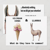 Funny Llama Family Renion Uitnodiging (Voorkant / Achterkant)