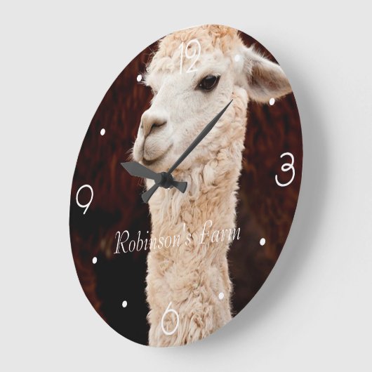 Funny Llama gepersonaliseerd Grote Klok (Hoek)