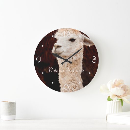 Funny Llama gepersonaliseerd Grote Klok (Huis)