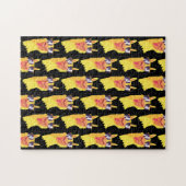 Funny Llama-gezicht met bril-patroon Legpuzzel (Horizontaal)