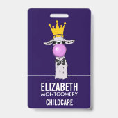 Funny Llama Illustratie die een roze bubbeltje bla Badge (Back)