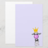 Funny Llama Illustratie die een roze bubbeltje bla Briefpapier (Voorkant / Achterkant)