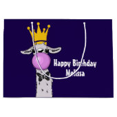 Funny Llama Illustratie die een roze bubbeltje bla Groot Cadeauzakje (Voorkant)