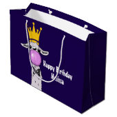 Funny Llama Illustratie die een roze bubbeltje bla Groot Cadeauzakje (Achterkant Gekanteld)