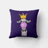 Funny Llama Illustratie die een roze bubbeltje bla Kussen (Achterkant)