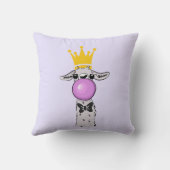 Funny Llama Illustratie die een roze bubbeltje bla Kussen (Achterkant)