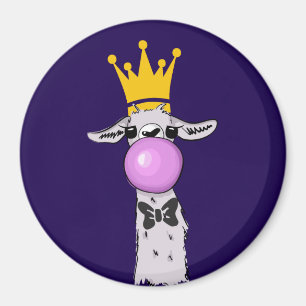 Funny Llama Illustratie die een roze bubbeltje bla Magneet