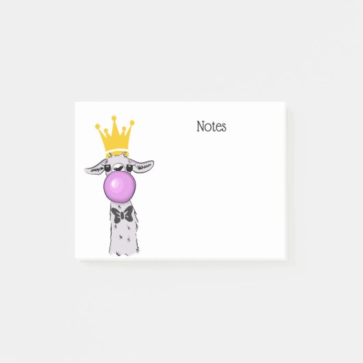 Funny Llama Illustratie die een roze bubbeltje bla Post-it® Notes (Voorkant)