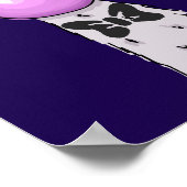 Funny Llama Illustratie die een roze bubbeltje bla Poster (Hoek)