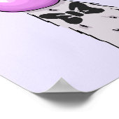 Funny Llama Illustratie die een roze bubbeltje bla Poster (Hoek)