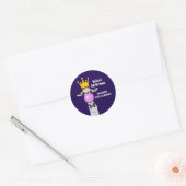 Funny Llama Illustratie die een roze bubbeltje bla Ronde Sticker (Envelop)