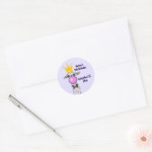Funny Llama Illustratie die een roze bubbeltje bla Ronde Sticker (Envelop)