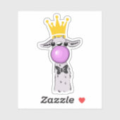 Funny Llama Illustratie die een roze bubbeltje bla Sticker (Vel)