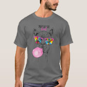 Funny llama in een regenboogbril, roze bubbelglas t-shirt (Voorkant)