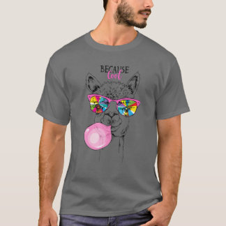 Funny llama in een regenboogbril, roze bubbelglas t-shirt